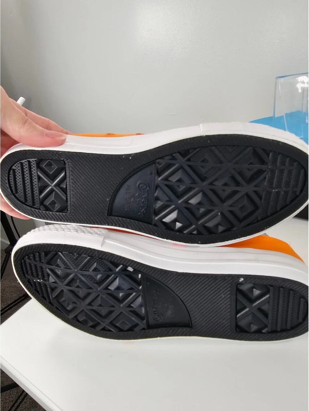 Converse All Star Orange Low Top Sneakers with Pink Laces